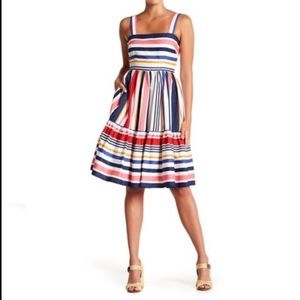 a line fit and flair cotton square neck dress VINCE CAMUTO